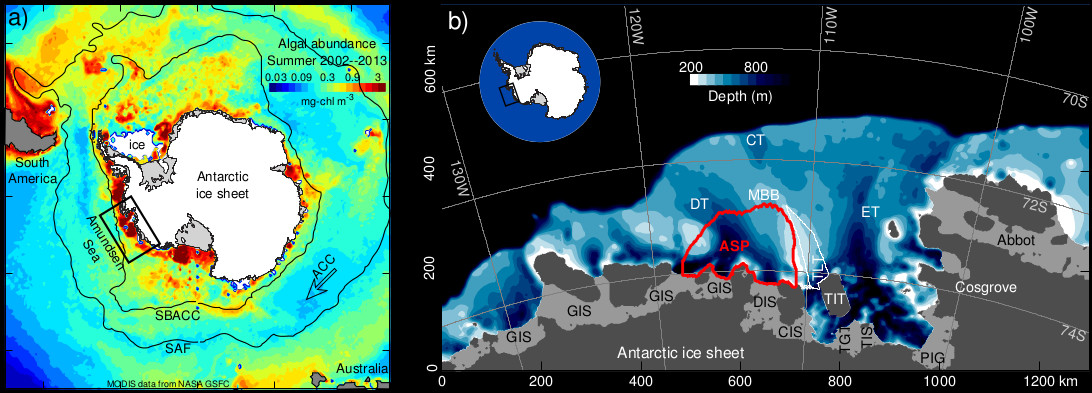 Maps of the Southern Ocean and the Amundsen Sea