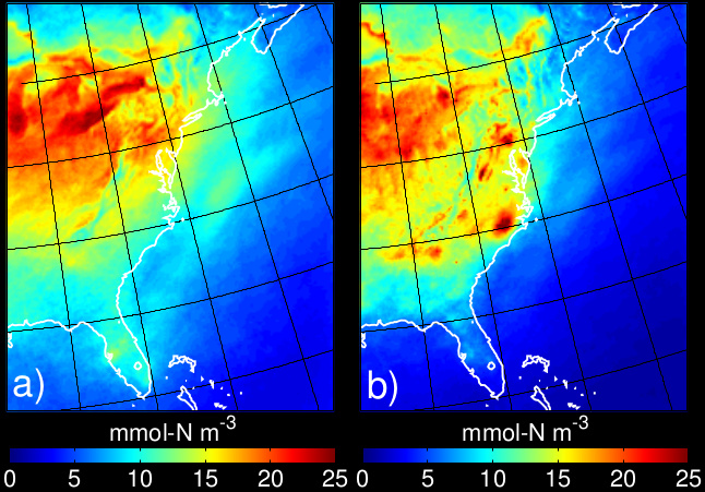 Nitrogen concentration in rain